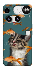 Чехол Cat with fish для Nothing Phone (3)