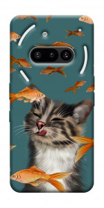 Чехол Cat with fish для Nothing Phone (3a)