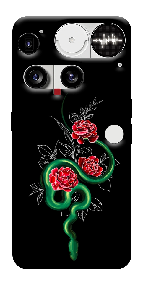 Чехол Snake in flowers для Nothing Phone (3)
