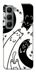 Чохол Чорно-білі коти для Infinix Hot 60i