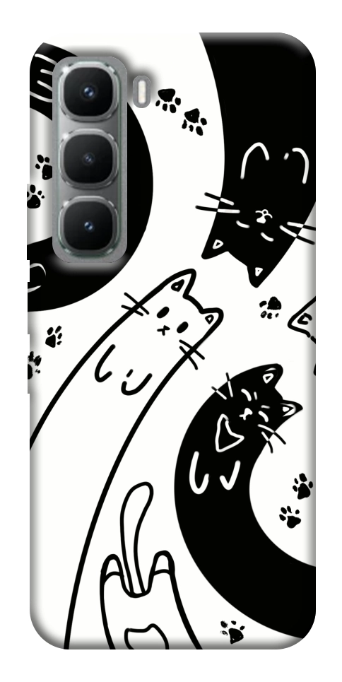 Чохол Чорно-білі коти для Infinix Hot 60 Pro