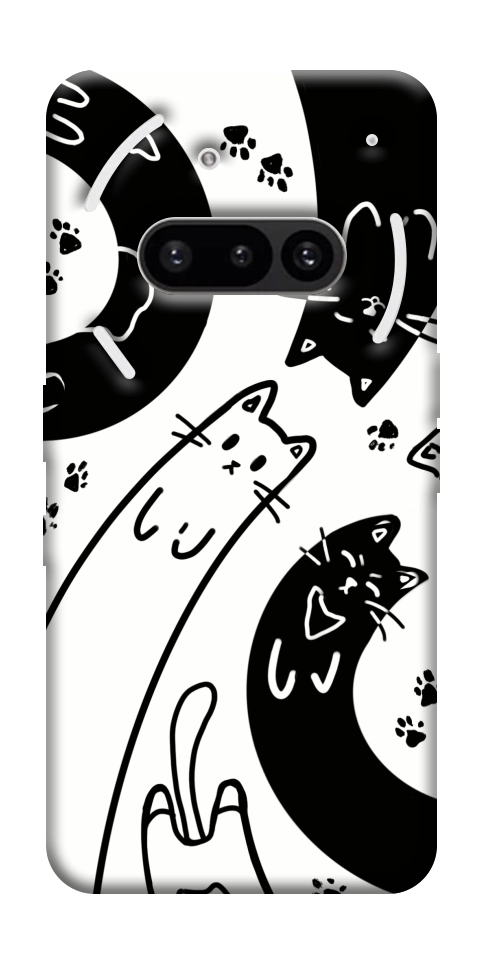 Чехол Черно-белые коты для Nothing Phone (3a)