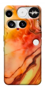 Чехол Красный коралл мрамор для Nothing Phone (3)