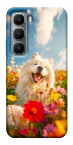 Чехол Happy dog in flowers для Infinix Hot 60 Pro