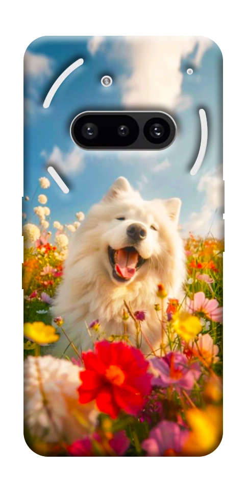Чохол Happy dog in flowers для Nothing Phone (3a)