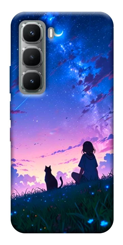 Чохол Space girl and cat для Infinix Hot 60i