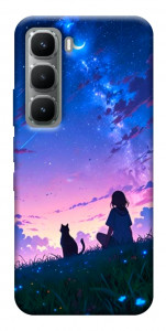 Чохол Space girl and cat для Infinix Hot 60 Pro