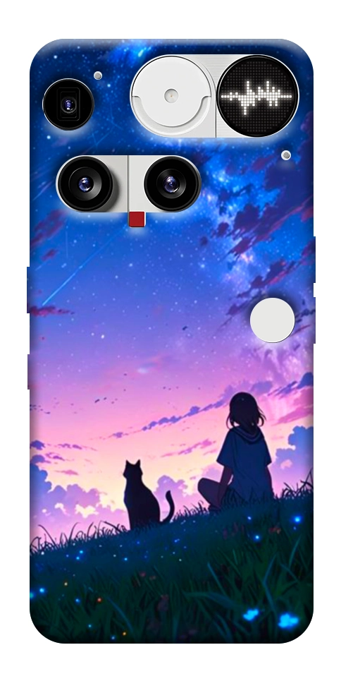 Чохол Space girl and cat для Nothing Phone (3)