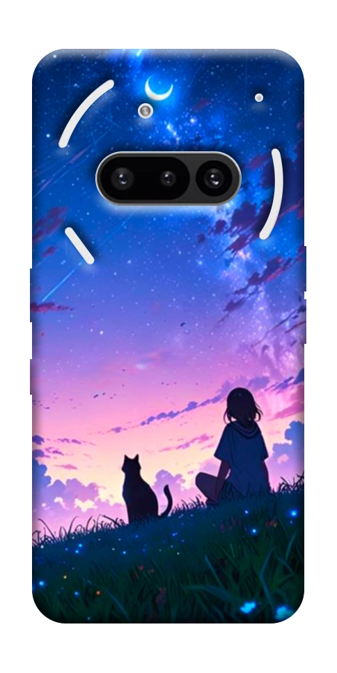 Чохол Space girl and cat для Nothing Phone (3a)