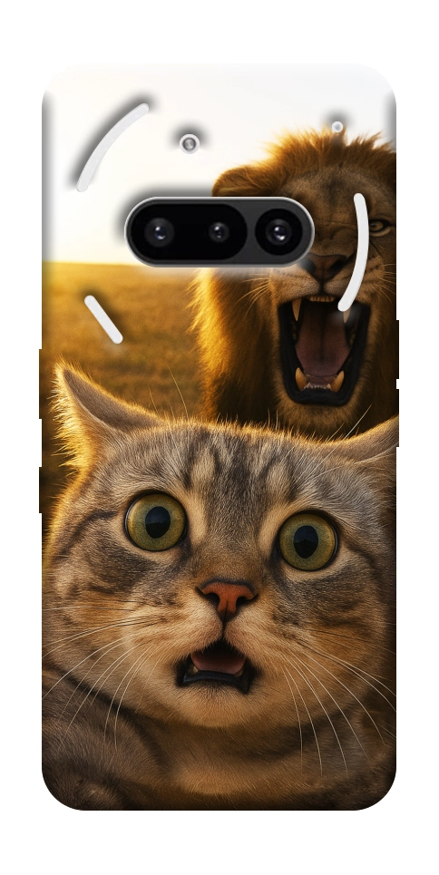 Чехол Shocked cat and lion для Nothing Phone (3a)