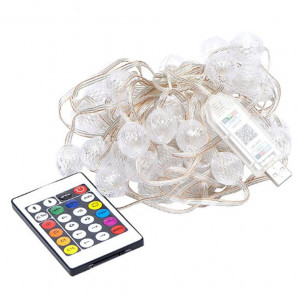 Гірлянда RGB з пультом "Куля велика" USB 50L 5 метрів, змінює колір