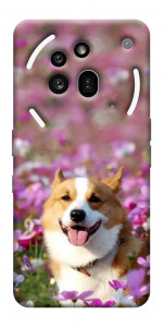 Чехол Корги в цветах для Nothing Phone (3a) Pro