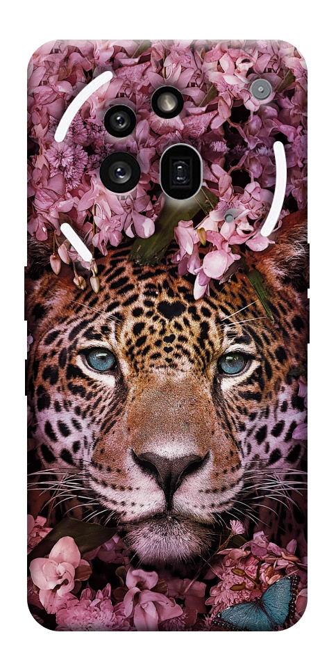 Чехол Леопард в цветах для Nothing Phone (3a) Pro