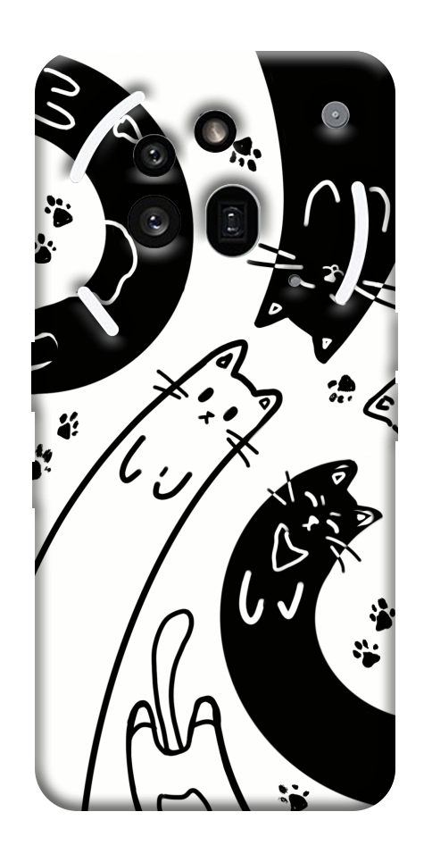 Чехол Черно-белые коты для Nothing Phone (3a) Pro