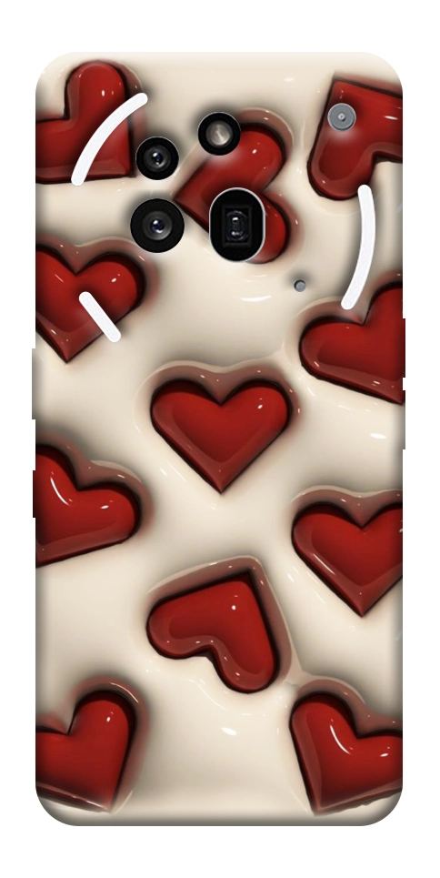 Чехол Выпуклые сердца для Nothing Phone (3a) Pro