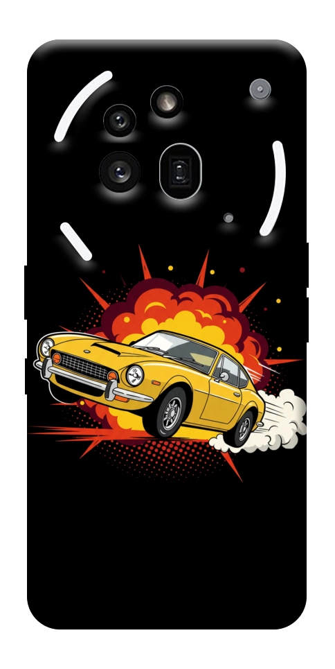 Чехол Retro comics car black для Nothing Phone (3a) Pro