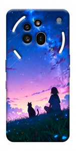 Чехол Space girl and cat для Nothing Phone (3a) Pro