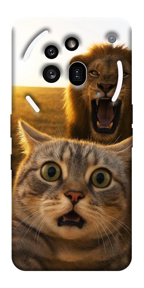 Чохол Shocked cat and lion для Nothing Phone (3a) Pro