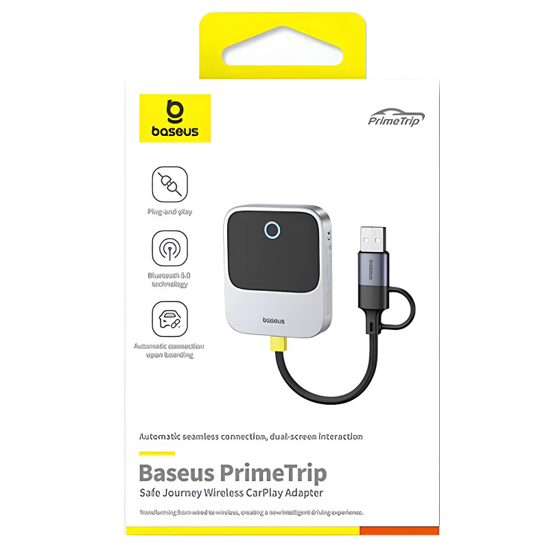 Фото Адаптер Baseus SafeJourney Series OS Wireless CarPlay (C10745100813-00) (Space Grey) на vchehle.ua
