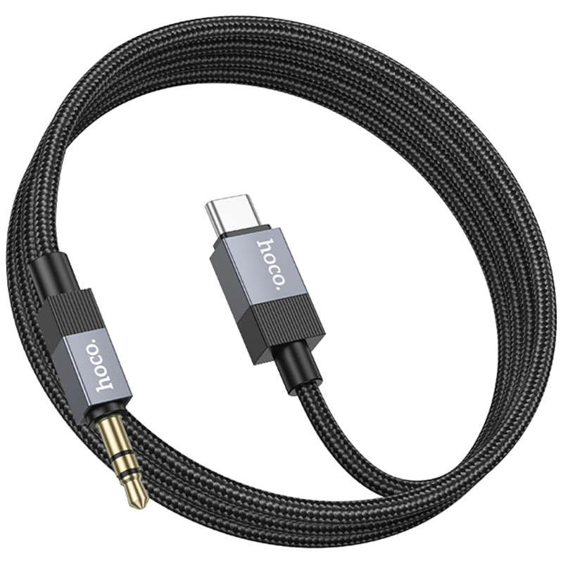 Аудио кабель Aux Hoco UPA32B Clever digital (Type-C to AUX 3.5mm) (1m) (Black) в магазине vchehle.ua