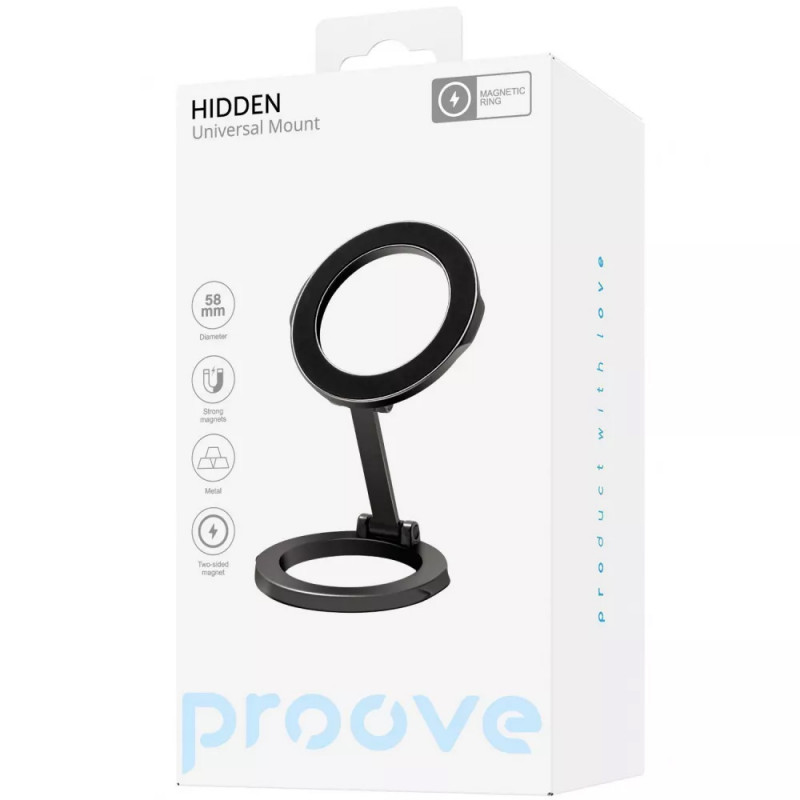 Автотримач Proove Hidden Universal Type Car Mount ring magnetic (center console) (Gray) в магазині vchehle.ua