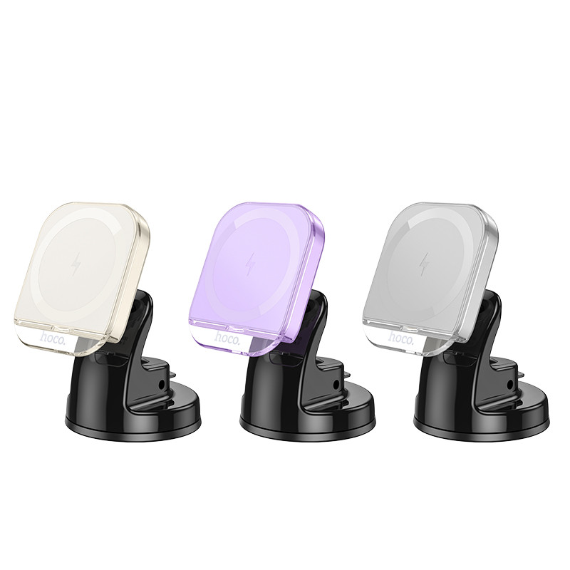 Автодержатель с БЗУ Hoco HW18 Crystal (center console)