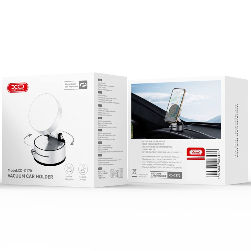 Фото Вакуумно-магнітний утримувач XO C170 magnetic vacuum (center console) (White) на vchehle.ua