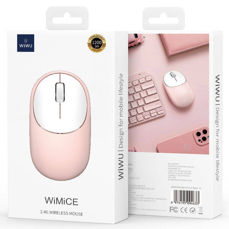 Заказать Мышь беспроводная WIWU WM107 Bluetooth + 2.4G (Pink) на vchehle.ua