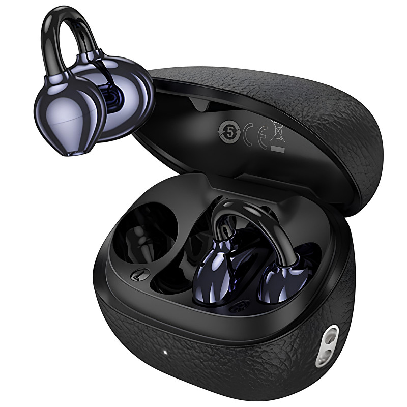 Фото Беспроводные TWS наушники Hoco EA5 Duke 3 clip-on (Black) на vchehle.ua