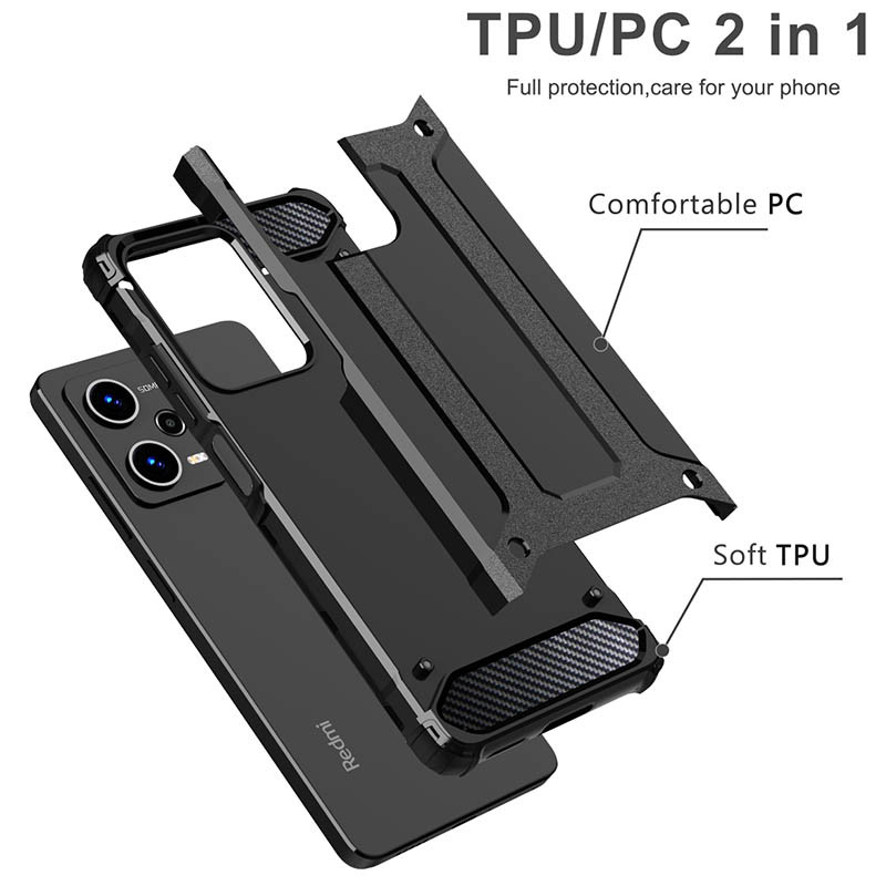 Бронированный противоударный TPU+PC чехол Immortal для Xiaomi Poco X5 5G / Note 12 5G (Черный) в магазине vchehle.ua