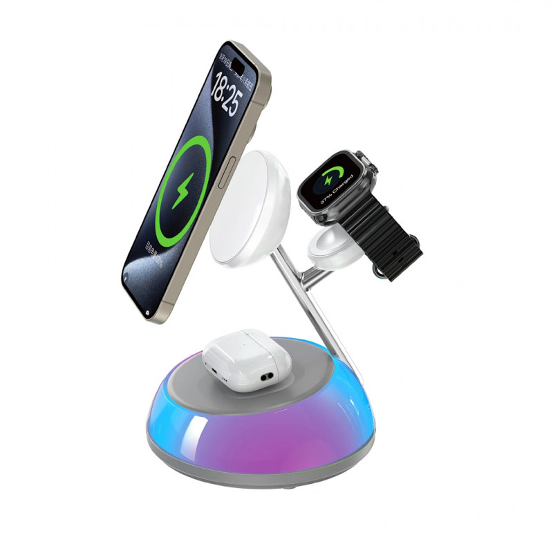БЗП WIWU Wi-W036 Aurora 3 in 1 Wireless Charger