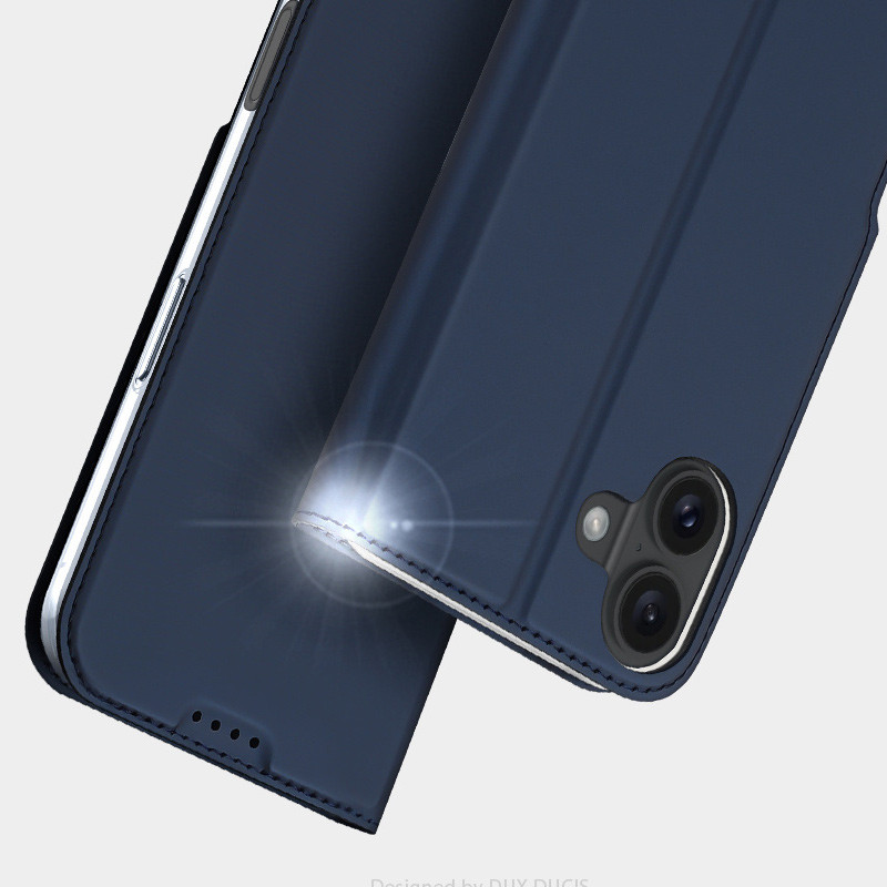 Купить Чехол-книжка Dux Ducis с карманом для визиток для Apple iPhone 16 (6.1") (Синий) на vchehle.ua