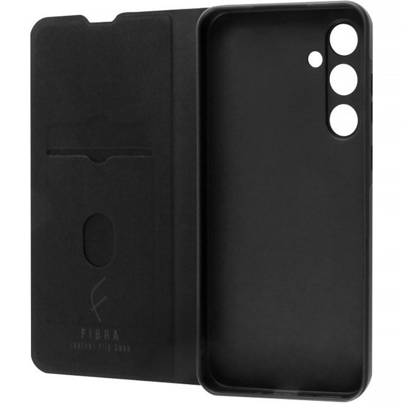 Фото Чехол-книжка Fibra Flip для Samsung Galaxy S25 FE (Black grain) на vchehle.ua