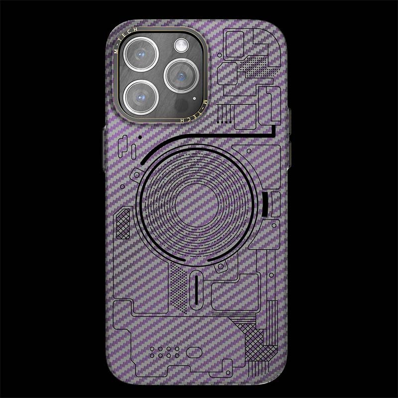 Фото Чохол M-Tech Carbon soft touch with Magnetic Safe на Apple iPhone 12 Pro / 12 (6.1") (Purple) на vchehle.ua