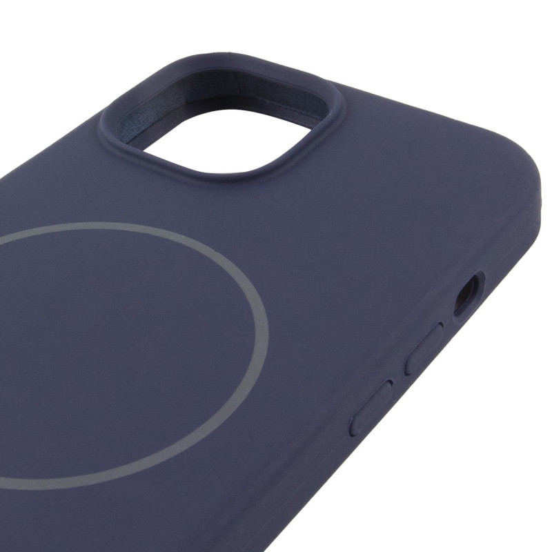 Чехол Silk Full Protective (AA) NO LOGO with Magnetic Fit для Apple iPhone 14 (6.1") (Темно-синий / Midnight blue) в магазине vchehle.ua