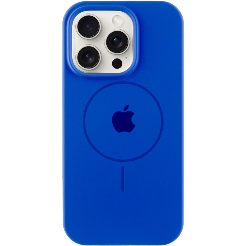 Чехол Silicone Case Full Protective (AA) with Magnetic Safe для Apple iPhone 16 Pro Max (6.9") (Синий / Capri Blue)