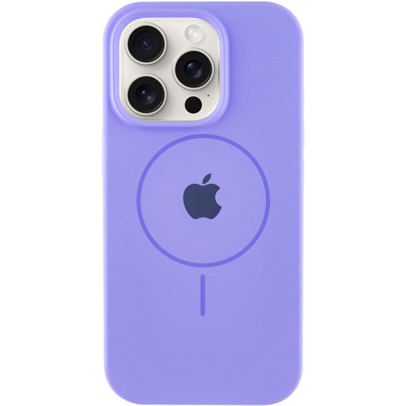 Чехол Silicone Case Full Protective (AA) with Magnetic Safe для Apple iPhone 16 Pro Max (6.9") (Сиреневый / Lilac)