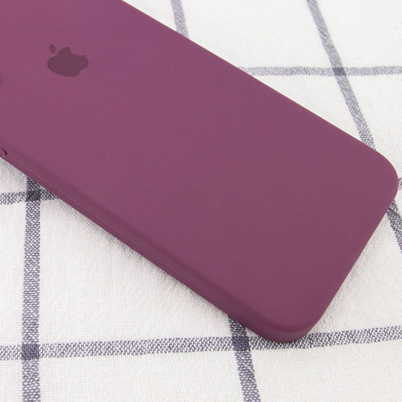 Фото Чохол Silicone Case Square Full Camera Protective (AA) на Apple iPhone 7 / 8 / SE (2020) (4.7") (Бордовий / Maroon) на vchehle.ua
