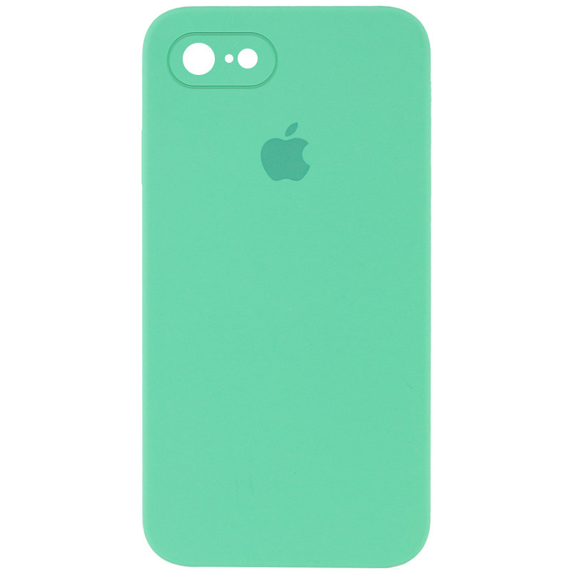Чохол Silicone Case Square Full Camera Protective (AA) на Apple iPhone 7 / 8 / SE (2020) (4.7") (Зелений / Spearmint)