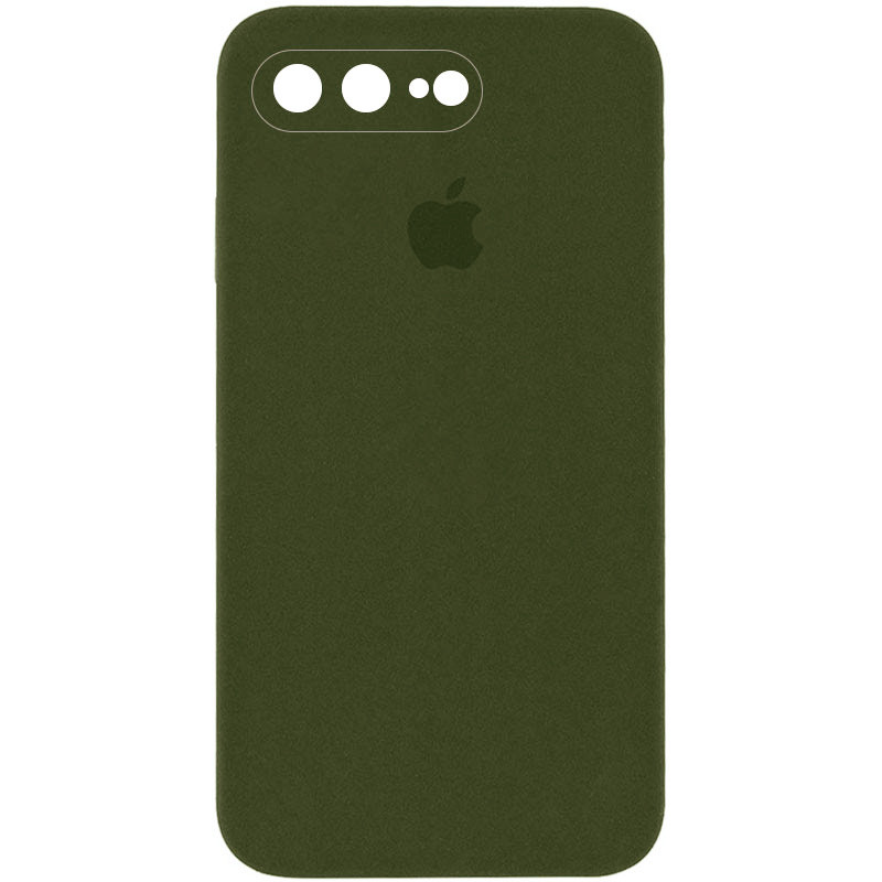 Чохол Silicone Case Square Full Camera Protective (AA) на Apple iPhone 7 plus / 8 plus (5.5") (Зелений / Dark Olive)