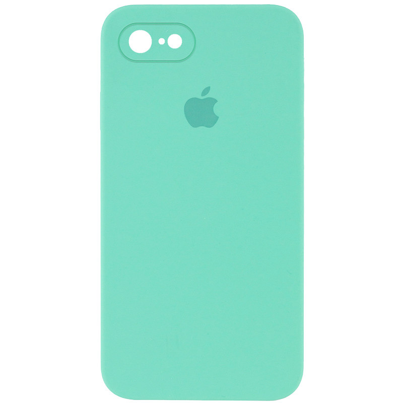 Чохол Silicone Case Square Full Camera Protective (AA) на Apple iPhone 7 / 8 / SE (2020) (4.7") (Бірюзовий / Turquoise)