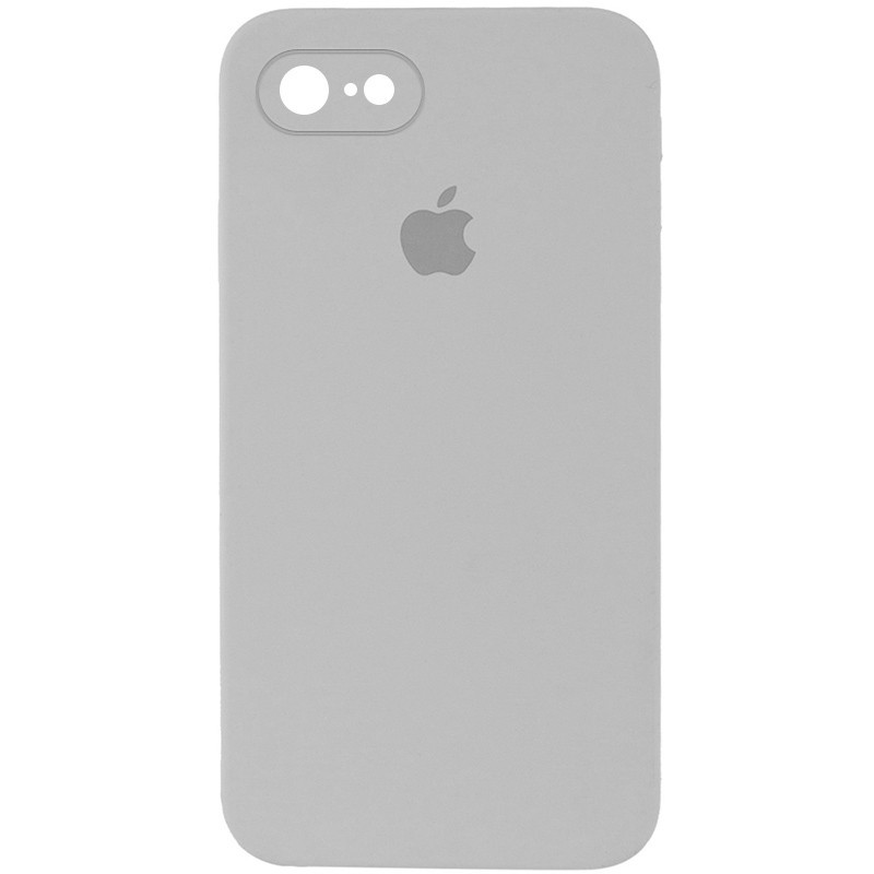Чохол Silicone Case Square Full Camera Protective (AA) на Apple iPhone 7 / 8 / SE (2020) (4.7") (Сірий / Light Grey)