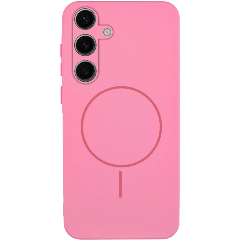 Чехол Silicone Cover Lakshmi Full Camera (AA) with Magnetic Fit для Samsung Galaxy S24+ (Розовый / Light pink)