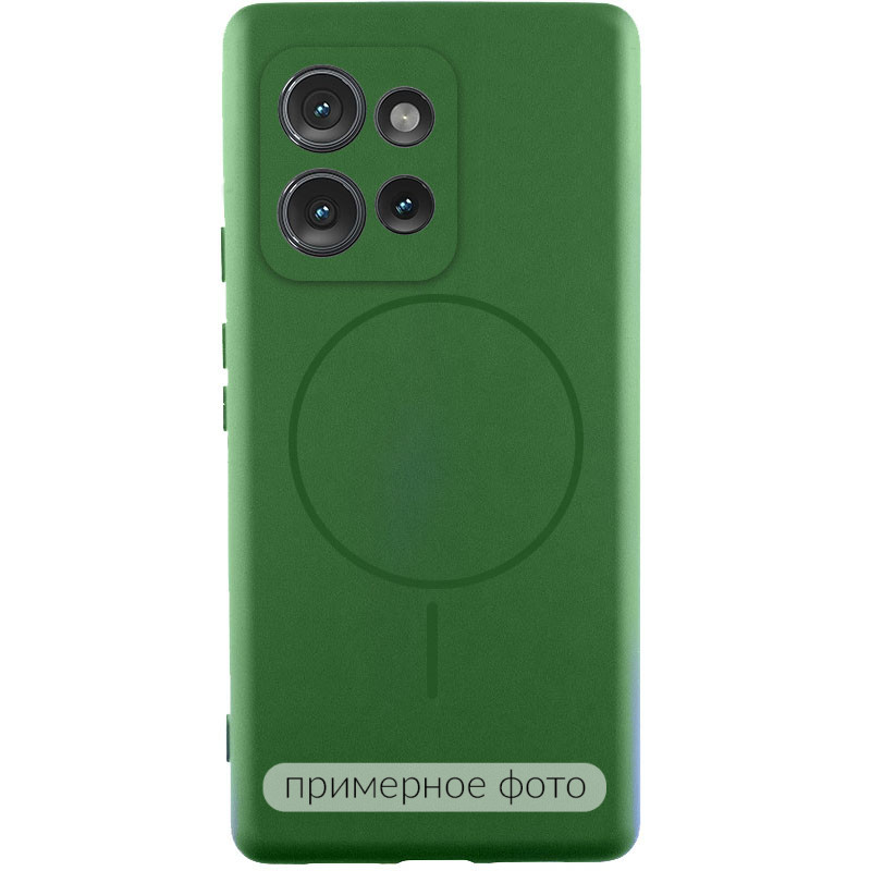 Чохол Silicone Cover Lakshmi Full Camera (AA) with Magnetic Fit на Motorola Edge 60 / 60 Fusion (Зелений / Dark green)