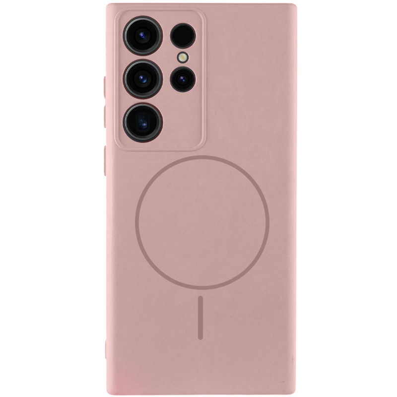 Чехол Silicone Cover Lakshmi Full Camera (AA) with Magnetic Fit для Samsung Galaxy S23 Ultra (Розовый / Pink Sand)