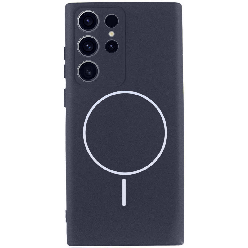 Чехол Silicone Cover Lakshmi Full Camera (AA) with Magnetic Fit для Samsung Galaxy S23 Ultra (Темно-синий / Midnight blue)