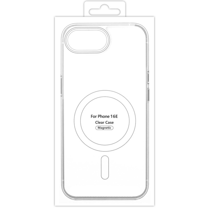Фото TPU чехол Clear Case with Magnetic safe для Apple iPhone 16e (6.1") (Clear) в магазине vchehle.ua