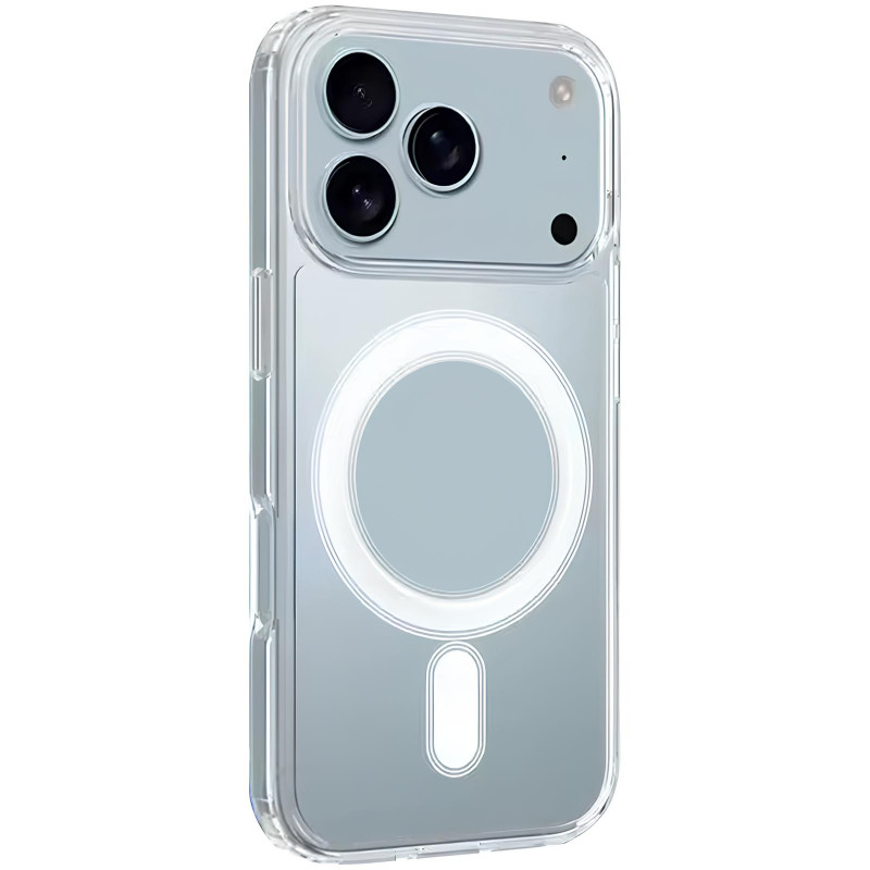 TPU чохол Clear Case with Magnetic safe для Apple iPhone 17 Pro Max (6.9") (Clear)