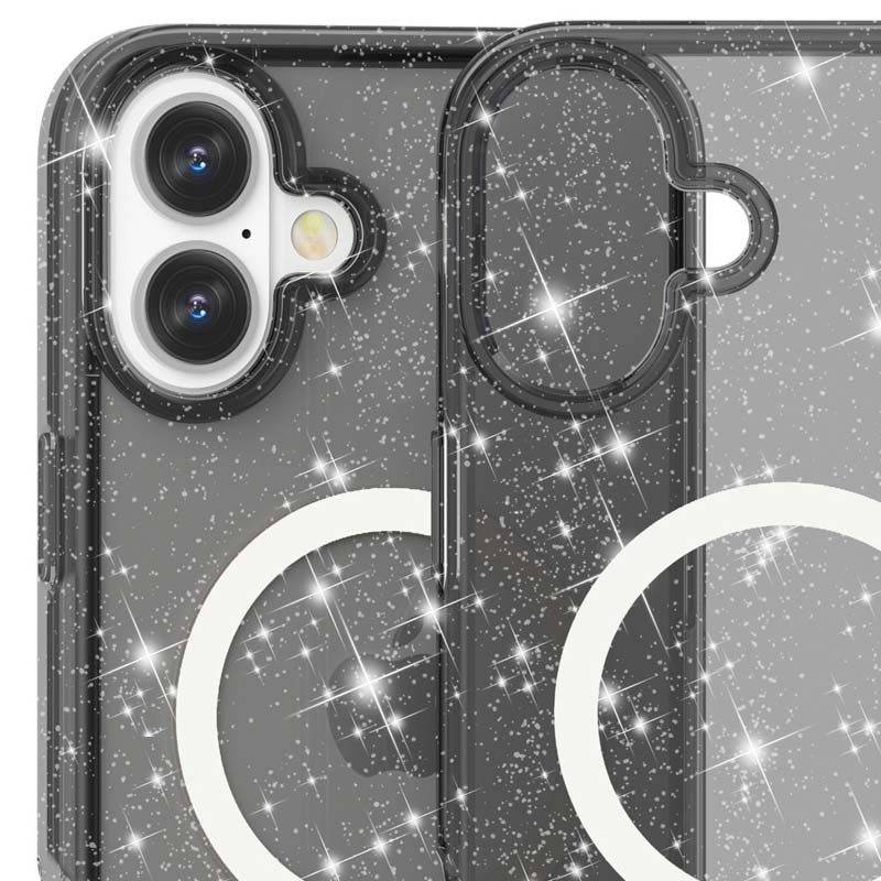 Фото Чехол TPU Galaxy Sparkle Magnetic Fit для Apple iPhone 16 (6.1") (Black+Glitter) в магазине vchehle.ua