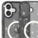 Фото Чехол TPU Galaxy Sparkle Magnetic Fit для Apple iPhone 16 (6.1") (Black+Glitter) в магазине vchehle.ua